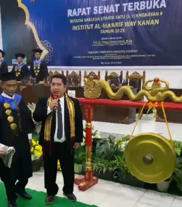 Direktur Diktis Memberikan Orasi ilmiah pada Wisuda ke X dan Peresmian Institut Al-Ma’arif Way Kanan