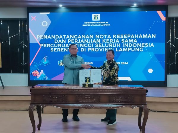 Penandatanganan Nota Kesepahaman dan Perjanjian Kerja Sama Perguruan Tinggi Seluruh Indonesia Serentak di Provinsi Lampung